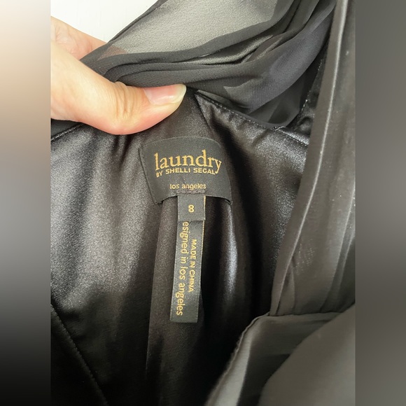 Laundry by Shelli Segal Black One Shoulder Dress Sz.8 - Picture 4 of 6